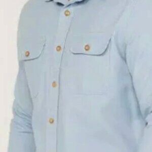 Pendleton Shirt Men Size XL Cotton Cashmere Blend Aztec Lined Collar Light Blue